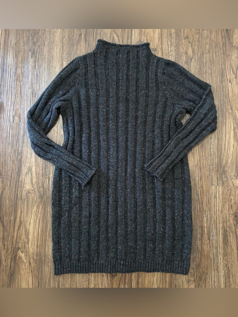 Madewell Donegal Rolled Mockneck Wool Blend Sweater Dress Brown M